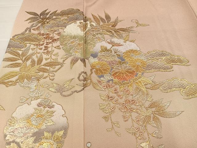 平和屋着物●金彩友禅　卓越技能者・名工・和田光正　訪問着　雪輪立波花文　暈し染め　金銀彩　正絹　逸品　AABJ9423ph