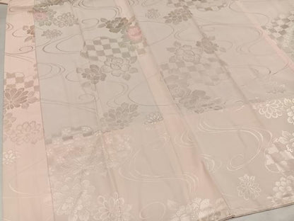 平和屋着物●振袖用長襦袢　無双仕立て　流水花地紋　暈し染め　正絹　逸品　未使用　AABJ9425ph