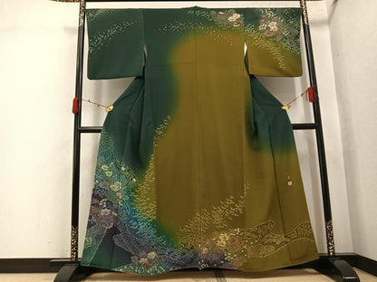 平和屋着物●吉乃一廉　幻の辻が花　訪問着　絞り　暈し染め　金彩　正絹　逸品　AABJ9426ph