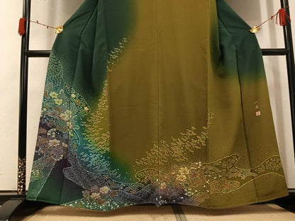 平和屋着物●吉乃一廉　幻の辻が花　訪問着　絞り　暈し染め　金彩　正絹　逸品　AABJ9426ph