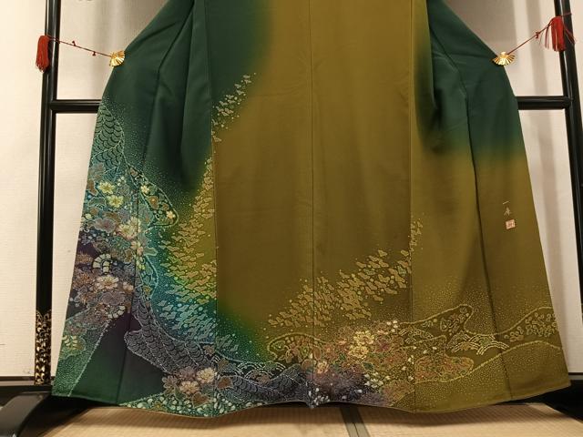 平和屋着物●吉乃一廉　幻の辻が花　訪問着　絞り　暈し染め　金彩　正絹　逸品　AABJ9426ph