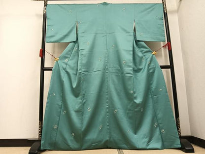 平和屋着物●お召　花唐草文　正絹　逸品　AABJ9429ph
