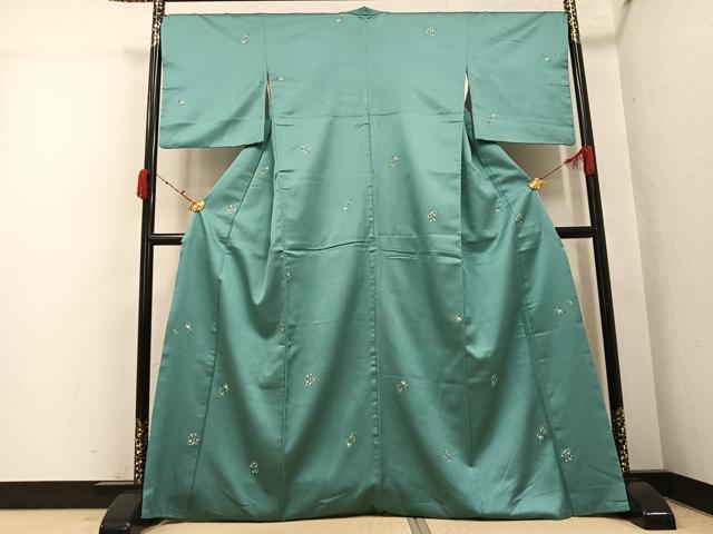 平和屋着物●お召　花唐草文　正絹　逸品　AABJ9429ph
