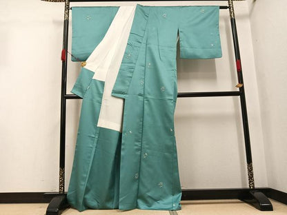 平和屋着物●お召　花唐草文　正絹　逸品　AABJ9429ph