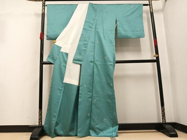 平和屋着物●お召　花唐草文　正絹　逸品　AABJ9429ph