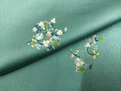 平和屋着物●お召　花唐草文　正絹　逸品　AABJ9429ph