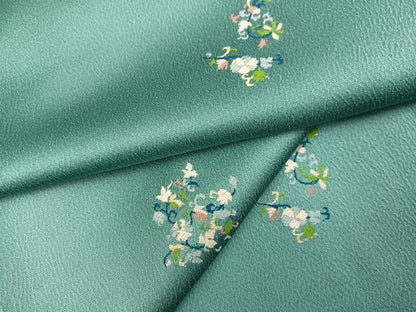 平和屋着物●お召　花唐草文　正絹　逸品　AABJ9429ph
