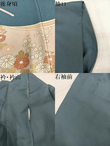 平和屋着物●色留訪問着　草花文　金彩　正絹　逸品　AABJ9430ph