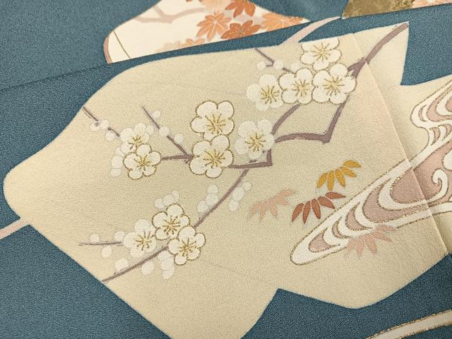 平和屋着物●色留訪問着　草花文　金彩　正絹　逸品　AABJ9430ph
