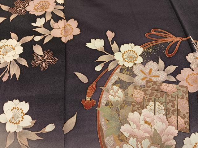 平和屋着物●訪問着　地紙源氏香花文　暈し染め　金彩　正絹　逸品　AABJ9431ph
