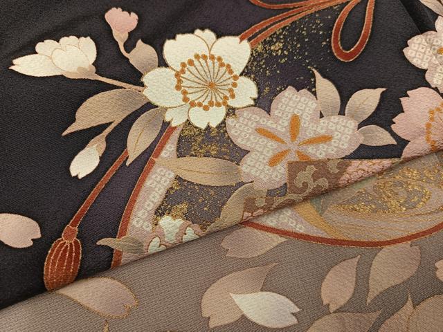 平和屋着物●訪問着　地紙源氏香花文　暈し染め　金彩　正絹　逸品　AABJ9431ph