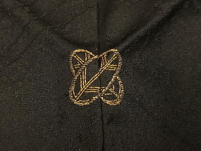 平和屋着物●訪問着　刺繍　草花文　黒地　金彩　正絹　逸品　AABJ9433ph