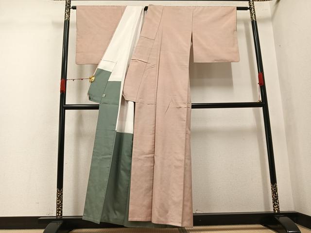 平和屋着物●上質な紬　霞文　正絹　逸品　AABJ9434ph