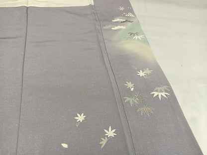 平和屋着物●訪問着　駒刺繍　松竹梅　暈し染め　金彩　正絹　逸品　AABJ9436ph