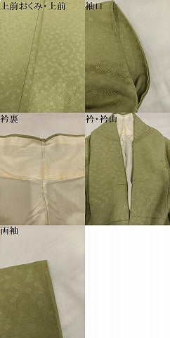 平和屋着物●上質な色無地　花地紋　利休茶色　正絹　逸品　AABJ9438ph