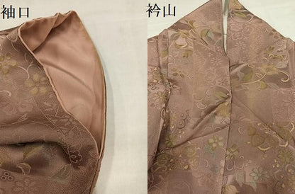 平和屋着物●上質な小紋　地紋起こし　草花文　正絹　逸品　AABJ9440ph