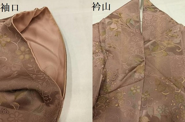 平和屋着物●上質な小紋　地紋起こし　草花文　正絹　逸品　AABJ9440ph