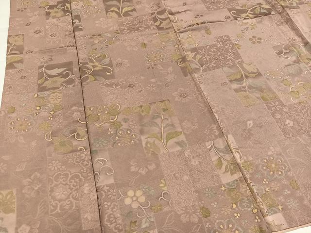 平和屋着物●上質な小紋　地紋起こし　草花文　正絹　逸品　AABJ9440ph
