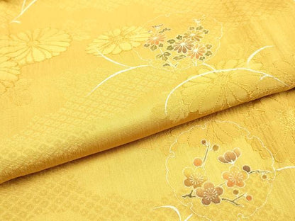 平和屋本店●和装小物　帯締め・帯揚げセット　笹浪組　雪輪花文　金糸　金彩　暈し　逸品　未使用　AABJ9445ay