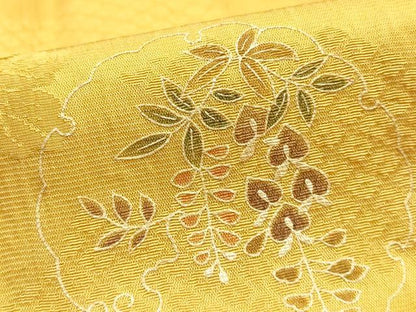 平和屋本店●和装小物　帯締め・帯揚げセット　笹浪組　雪輪花文　金糸　金彩　暈し　逸品　未使用　AABJ9445ay