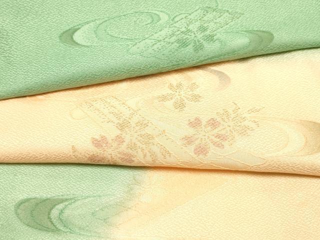 平和屋本店●和装小物　帯締め・帯揚げセット　高麗組 綾出し　花筏　金糸　暈し染め　逸品　未使用　AABJ9447ay