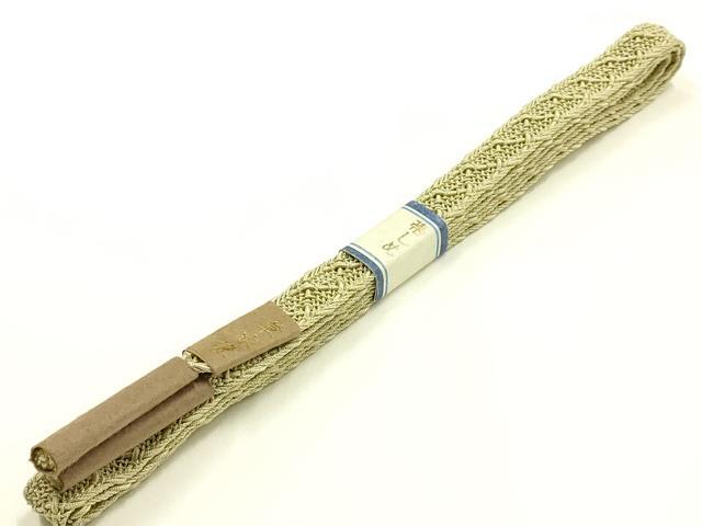 平和屋着物＊夏物　和装小物　帯締め・帯揚げセット　平組　レース組　草木染　流水地紋　青海波　逸品　未使用　AABJ9458ay