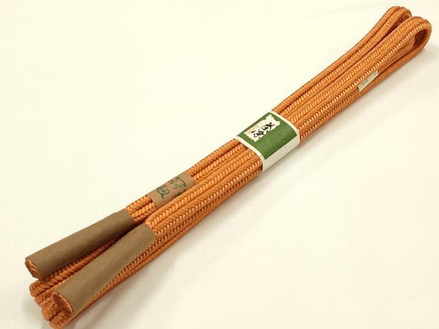 平和屋着物●和装小物　帯締め・帯揚げセット　冠組　茶染　柄絞り　斜縞　逸品　未使用　AABJ9460ay