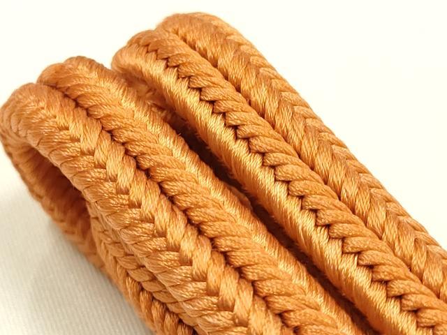 平和屋着物●和装小物　帯締め・帯揚げセット　冠組　茶染　柄絞り　斜縞　逸品　未使用　AABJ9460ay