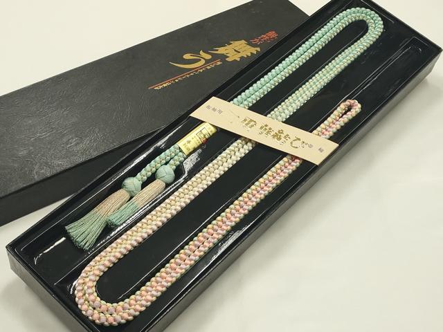 平和屋着物●和装小物　振袖用帯締め　二重華結び　金糸　暈し　小田巻　撚り房　逸品　未使用　AABJ9463ay