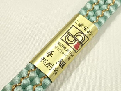 平和屋着物●和装小物　振袖用帯締め　二重華結び　金糸　暈し　小田巻　撚り房　逸品　未使用　AABJ9463ay