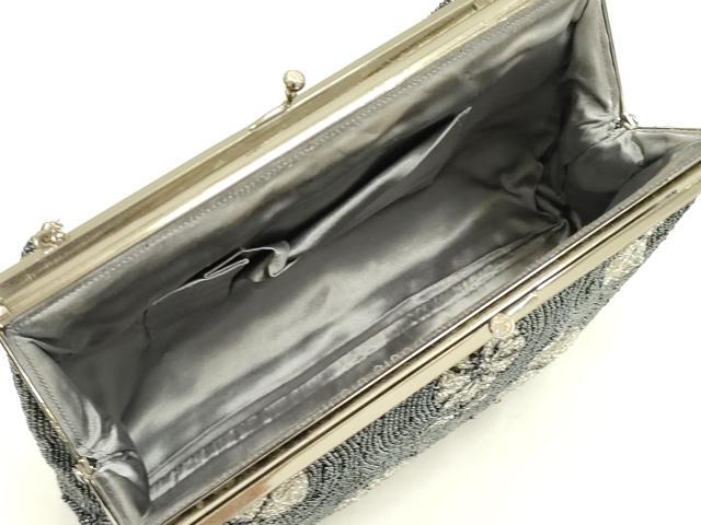 平和屋着物▼和装小物　和装バッグ　ビーズバッグ　ハンドバッグ　がま口　立涌花文　ラインストーン　逸品　AABJ9470ay
