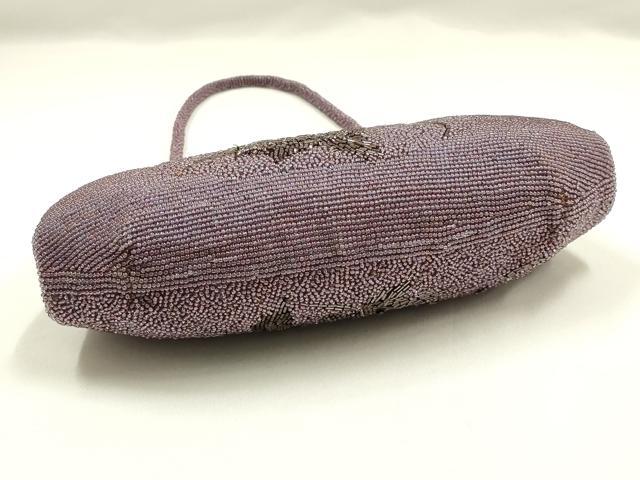 平和屋着物▼和装小物　和装バッグ　ビーズバッグ　ハンドバッグ　花柄　逸品　AABJ9473ay