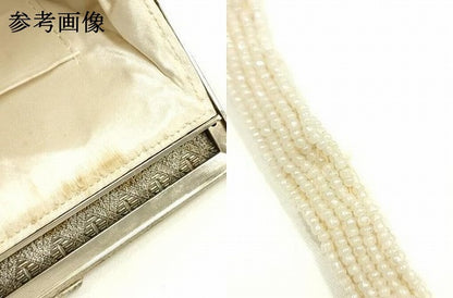 平和屋着物▼和装小物　和装バッグ　ビーズバッグ　ハンドバッグ　がま口　草花文　逸品　AABJ9475ay