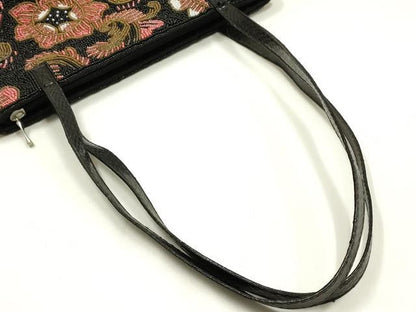 平和屋着物▼和装小物　和装バッグ　ビーズバッグ　ハンドバッグ　更紗花文　逸品　AABJ9478ay