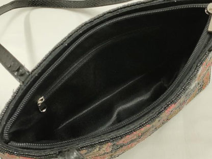 平和屋着物▼和装小物　和装バッグ　ビーズバッグ　ハンドバッグ　更紗花文　逸品　AABJ9478ay