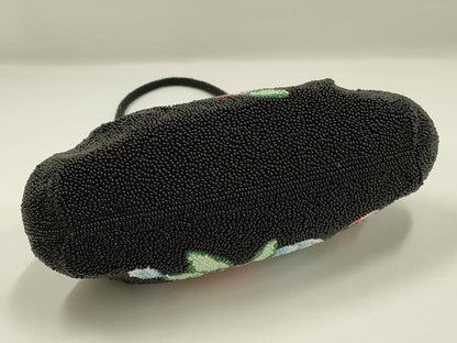 平和屋着物▼和装小物　和装バッグ　ビーズバッグ　ハンドバッグ　がま口　花柄　逸品　AABJ9481ay