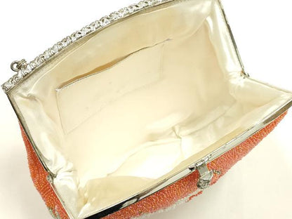 平和屋着物▼和装小物　和装バッグ　ビーズバッグ　ハンドバッグ　草花文　逸品　AABJ9484ay