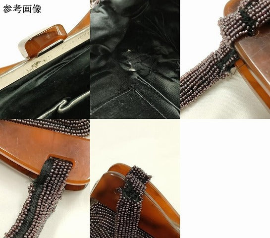 平和屋着物▼和装小物　和装バッグ　ビーズバッグ　ハンドバッグ　花柄　逸品　AABJ9486ay