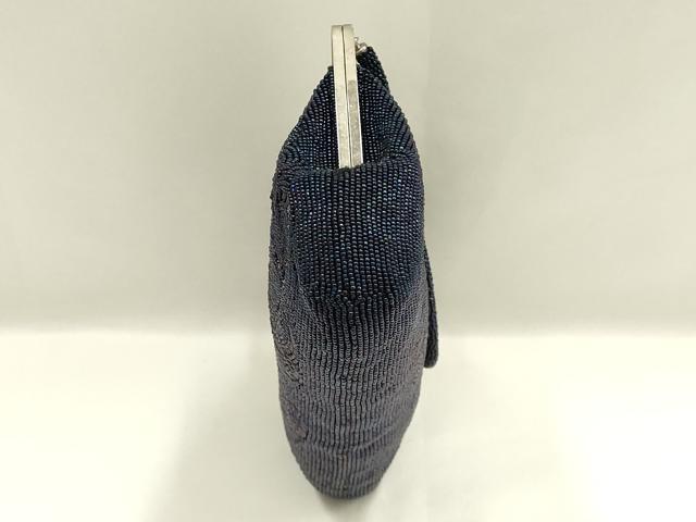 平和屋着物▼和装小物　和装バッグ　ビーズバッグ　ハンドバッグ　がま口　乱菊　逸品　AABJ9489ay