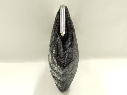 平和屋着物▼和装小物　和装バッグ　ビーズバッグ　ハンドバッグ　がま口　草花文　逸品　AABJ9491ay