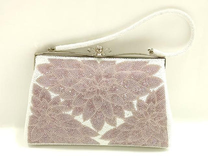 平和屋着物▼和装小物　和装バッグ　ビーズバッグ　ハンドバッグ　花柄　逸品　AABJ9492ay