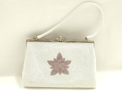 平和屋着物▼和装小物　和装バッグ　ビーズバッグ　ハンドバッグ　花柄　逸品　AABJ9492ay