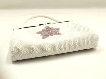 平和屋着物▼和装小物　和装バッグ　ビーズバッグ　ハンドバッグ　花柄　逸品　AABJ9492ay