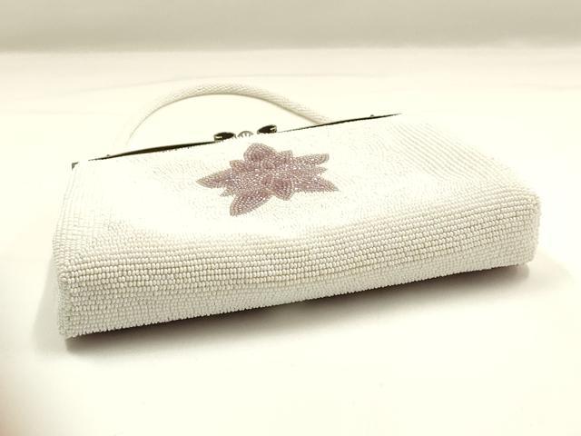 平和屋着物▼和装小物　和装バッグ　ビーズバッグ　ハンドバッグ　花柄　逸品　AABJ9492ay