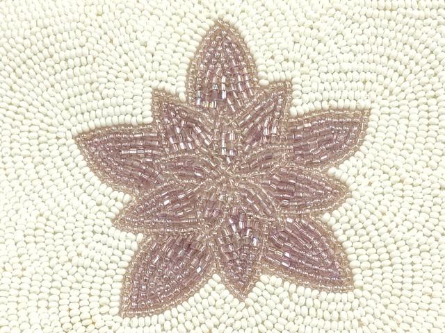 平和屋着物▼和装小物　和装バッグ　ビーズバッグ　ハンドバッグ　花柄　逸品　AABJ9492ay