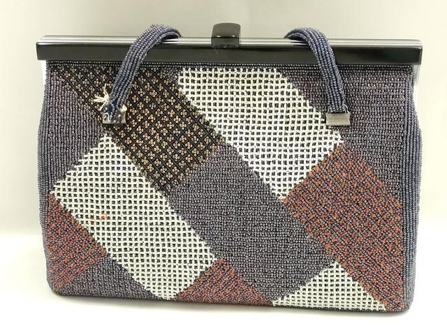 平和屋着物▼和装小物　和装バッグ　ビーズバッグ　ハンドバッグ　逸品　AABJ9493ay