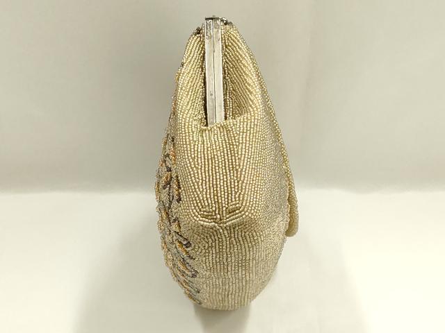 平和屋着物▼和装小物　和装バッグ　ビーズバッグ　ハンドバッグ　花柄　逸品　AABJ9494ay