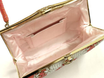 平和屋着物▼和装小物　和装バッグ　ビーズバッグ　ハンドバッグ　亀甲花文　逸品　AABJ9495ay