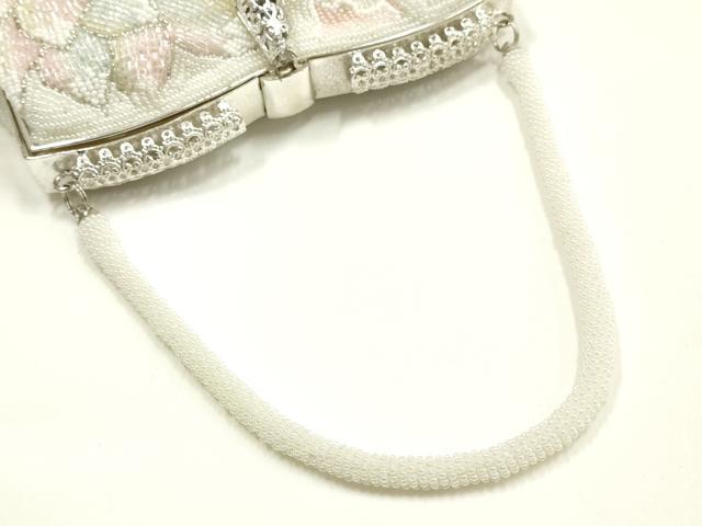 平和屋着物▼和装小物　和装バッグ　ビーズバッグ　ハンドバッグ　花柄　逸品　AABJ9496ay