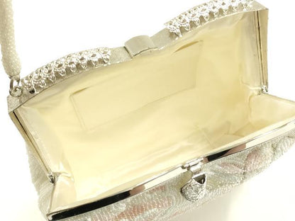 平和屋着物▼和装小物　和装バッグ　ビーズバッグ　ハンドバッグ　花柄　逸品　AABJ9496ay